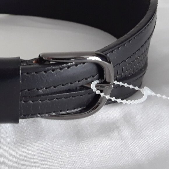 JACOB Genuine Leather Wide Black Belt  New - Picture 4 of 11